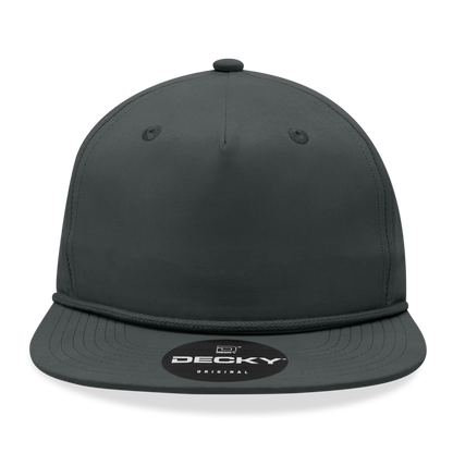 Decky 6032 Classic Rope Hat 5 Panel Flat Bill Cap Snapback - Blank