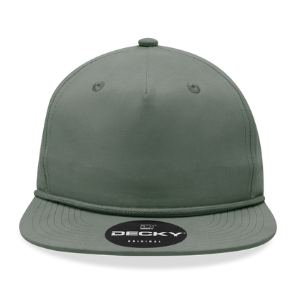 Decky 6032 Classic Rope Hat 5 Panel Flat Bill Cap Snapback - Blank