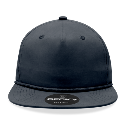 Decky 6032 Classic Rope Hat 5 Panel Flat Bill Cap Snapback - Blank