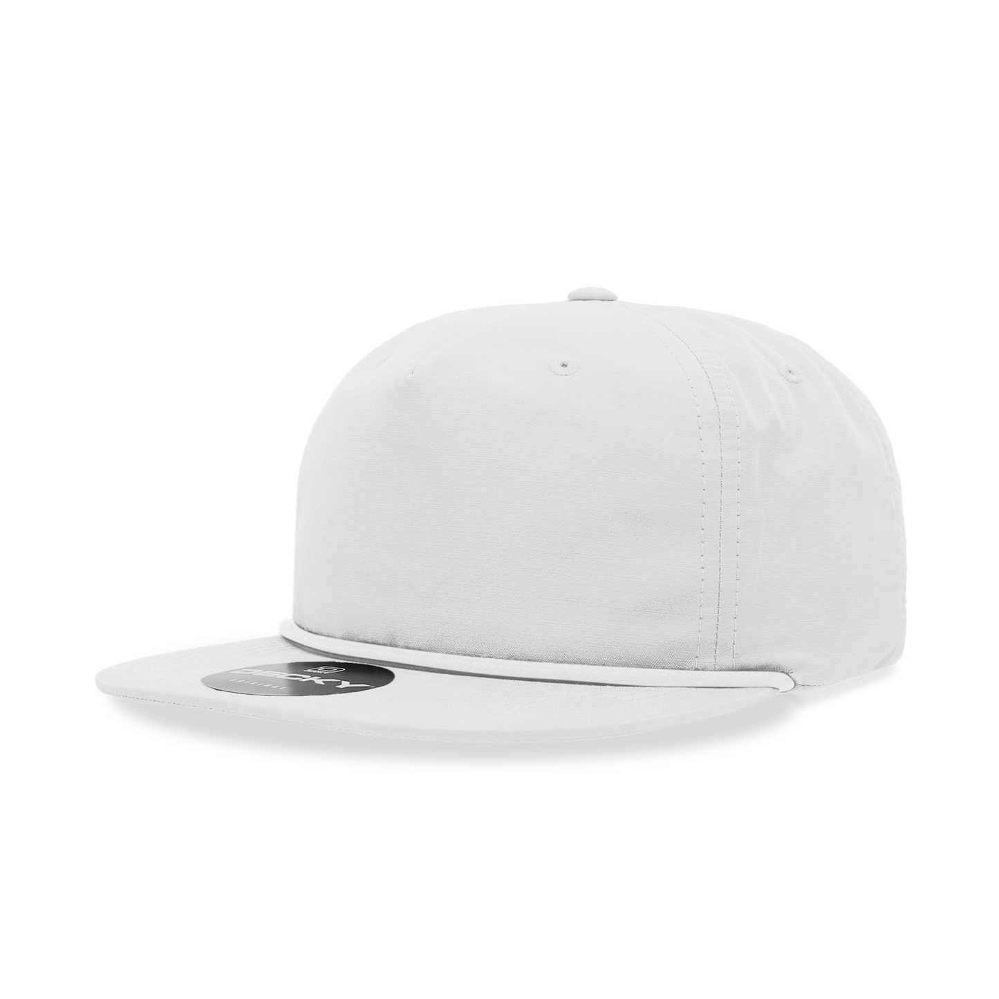 Decky 6032 Classic Rope Hat 5 Panel Flat Bill Cap Snapback - Blank