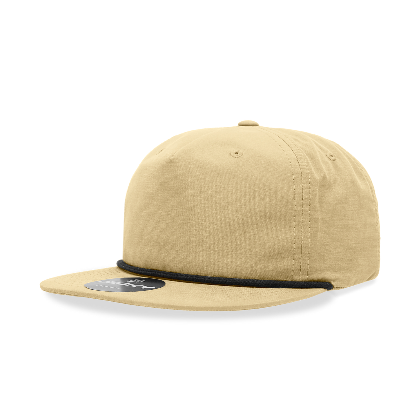 Decky 6032 Classic Rope Hat 5 Panel Flat Bill Cap Snapback - Blank