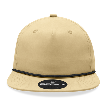 Decky 6032 Classic Rope Hat 5 Panel Flat Bill Cap Snapback - Blank