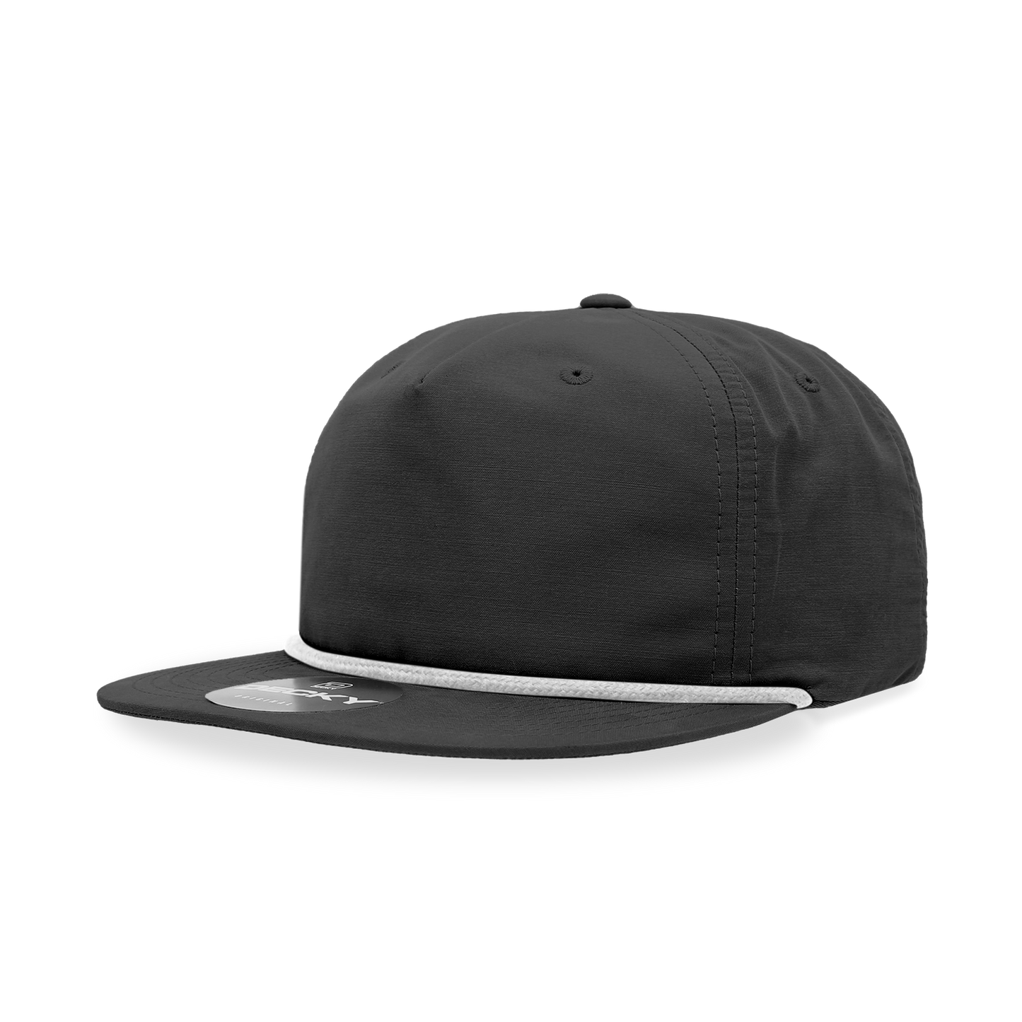 Decky 6032 Classic Rope Hat 5 Panel Flat Bill Cap Snapback - Blank