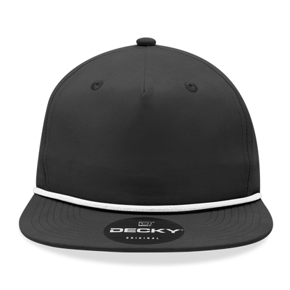 Decky 6032 Classic Rope Hat 5 Panel Flat Bill Cap Snapback - Blank