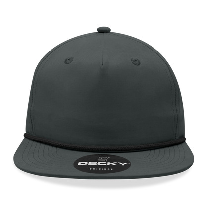 Decky 6032 Classic Rope Hat 5 Panel Flat Bill Cap Snapback - Blank