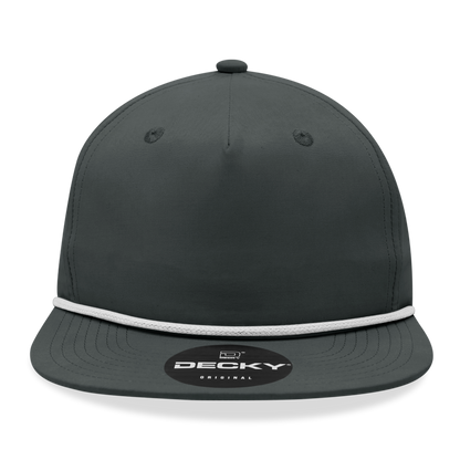 Decky 6032 Classic Rope Hat 5 Panel Flat Bill Cap Snapback - Blank