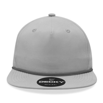Decky 6032 Classic Rope Hat 5 Panel Flat Bill Cap Snapback - Blank