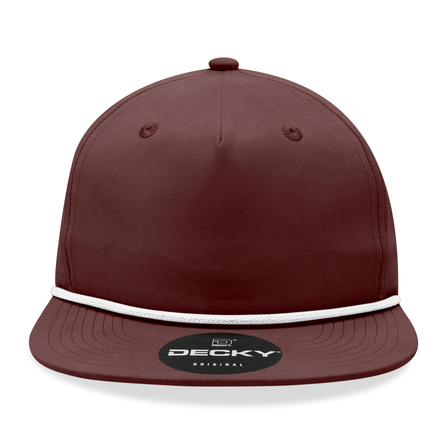 Decky 6032 Classic Rope Hat 5 Panel Flat Bill Cap Snapback - Blank