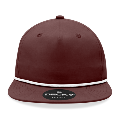 Decky 6032 Classic Rope Hat 5 Panel Flat Bill Cap Snapback - Blank