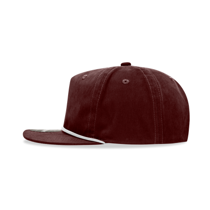 Decky 6032 Classic Rope Hat 5 Panel Flat Bill Cap Snapback - Blank