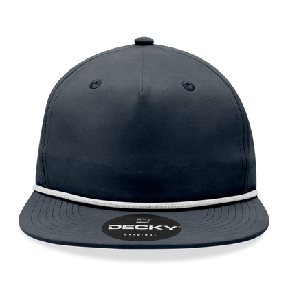 Decky 6032 Classic Rope Hat 5 Panel Flat Bill Cap Snapback - Blank