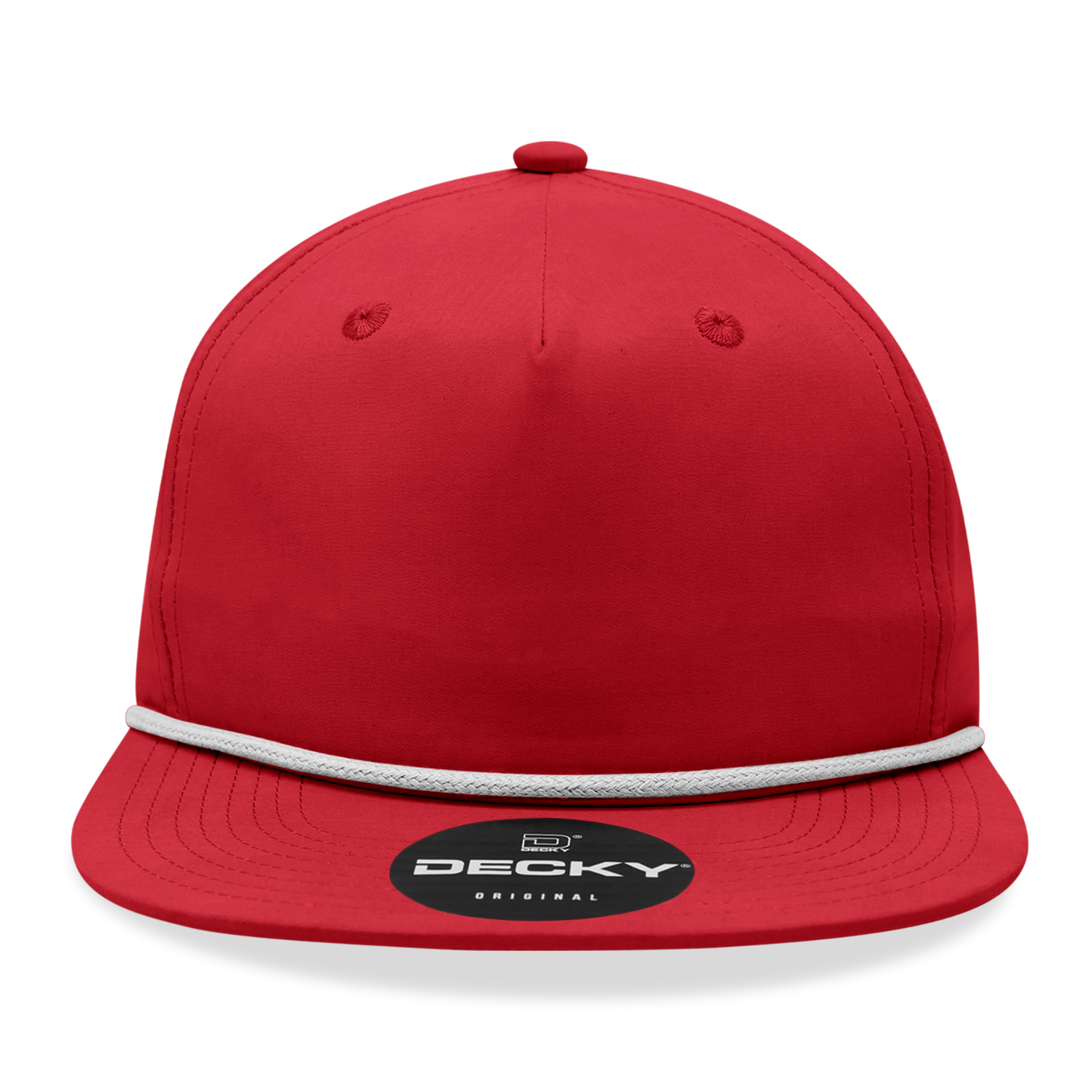 Decky 6032 Classic Rope Hat 5 Panel Flat Bill Cap Snapback - Blank