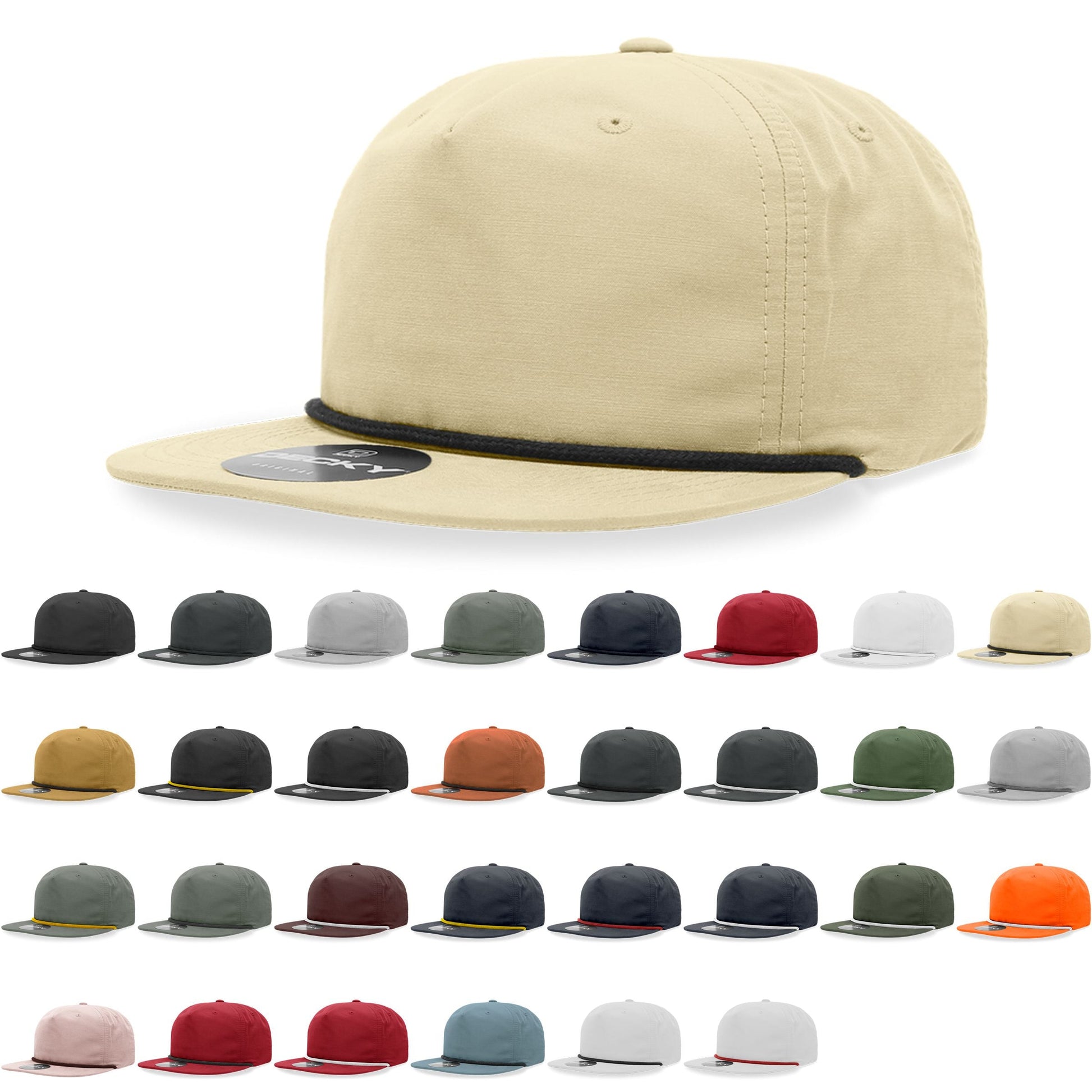 Panel Rope Hats Snapback Decky 6032 Classic Rope Hat Panel Flat