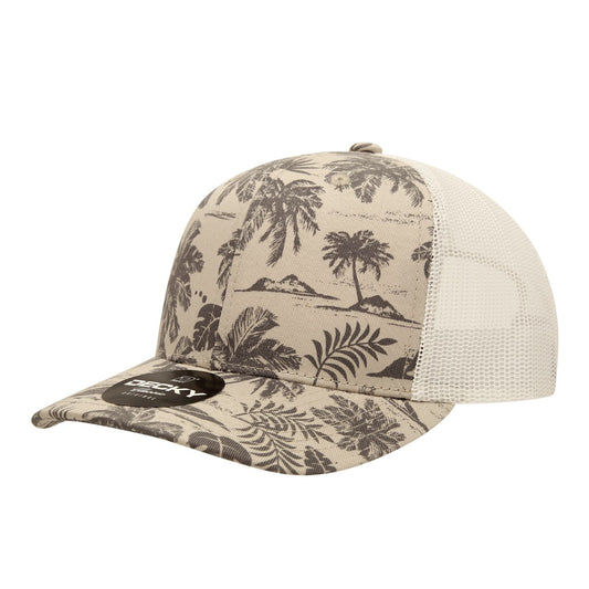 Decky 6037 6 Panel Mid Profile Printed Trucker Cap - Blank - Star Hats & Embroidery