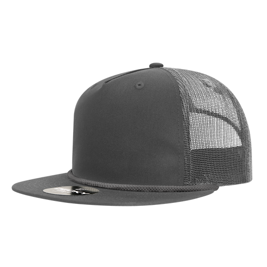Decky 6041 5-Panel High Profile Relaxed Cotton Blend Trucker Hat with Rope