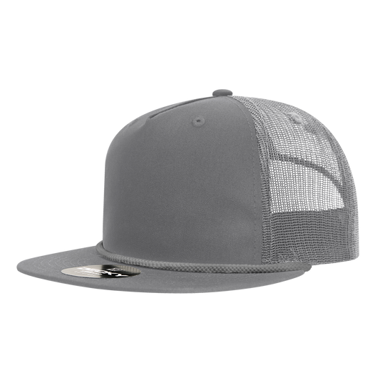 Decky 6041 5-Panel High Profile Relaxed Cotton Blend Trucker Hat with Rope