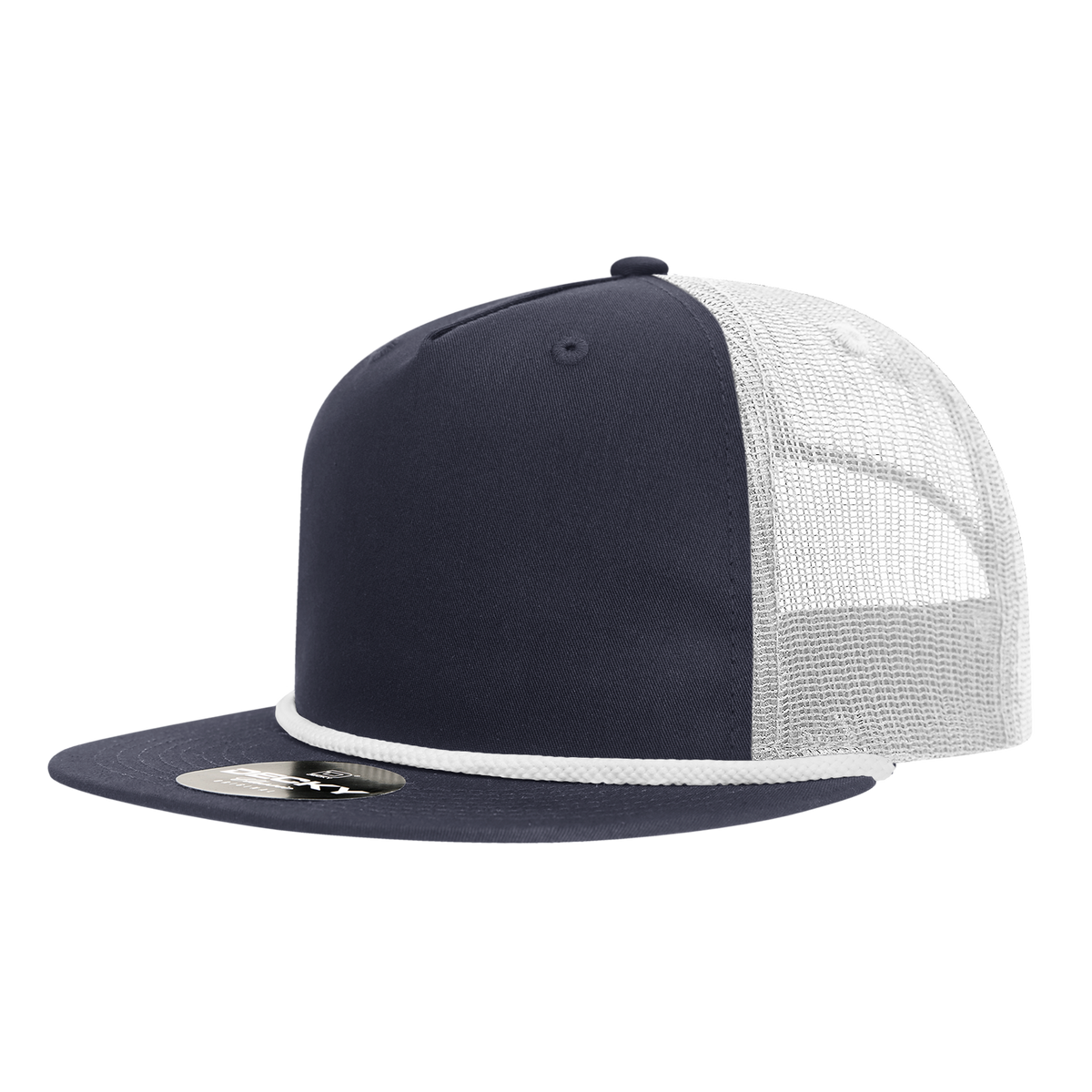Decky 6041 5-Panel High Profile Relaxed Cotton Blend Trucker Hat with Rope
