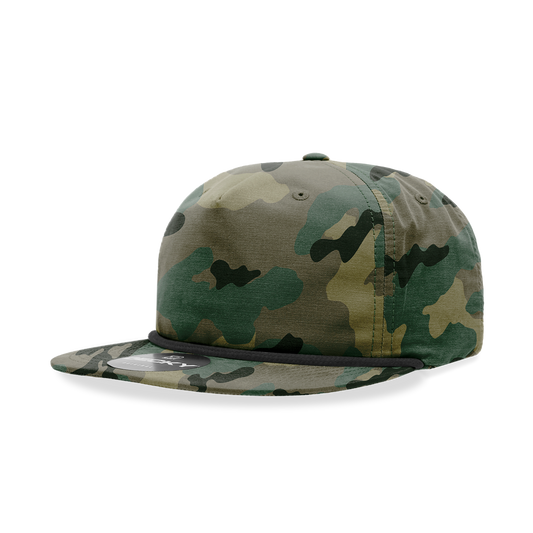 Decky 6044 5 Panel High Profile Relaxed Camo Rope Hat - Star Hats & Embroidery