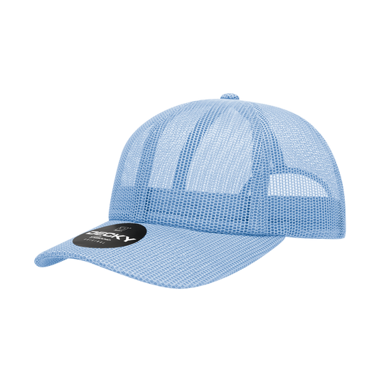 Decky 6047 6 Panel Mid Profile Relaxed Mesh Trucker Hat - Star Hats & Embroidery