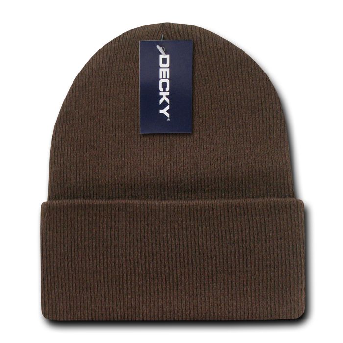 Decky 613 Acrylic Long Beanie Knit Cap - Blank