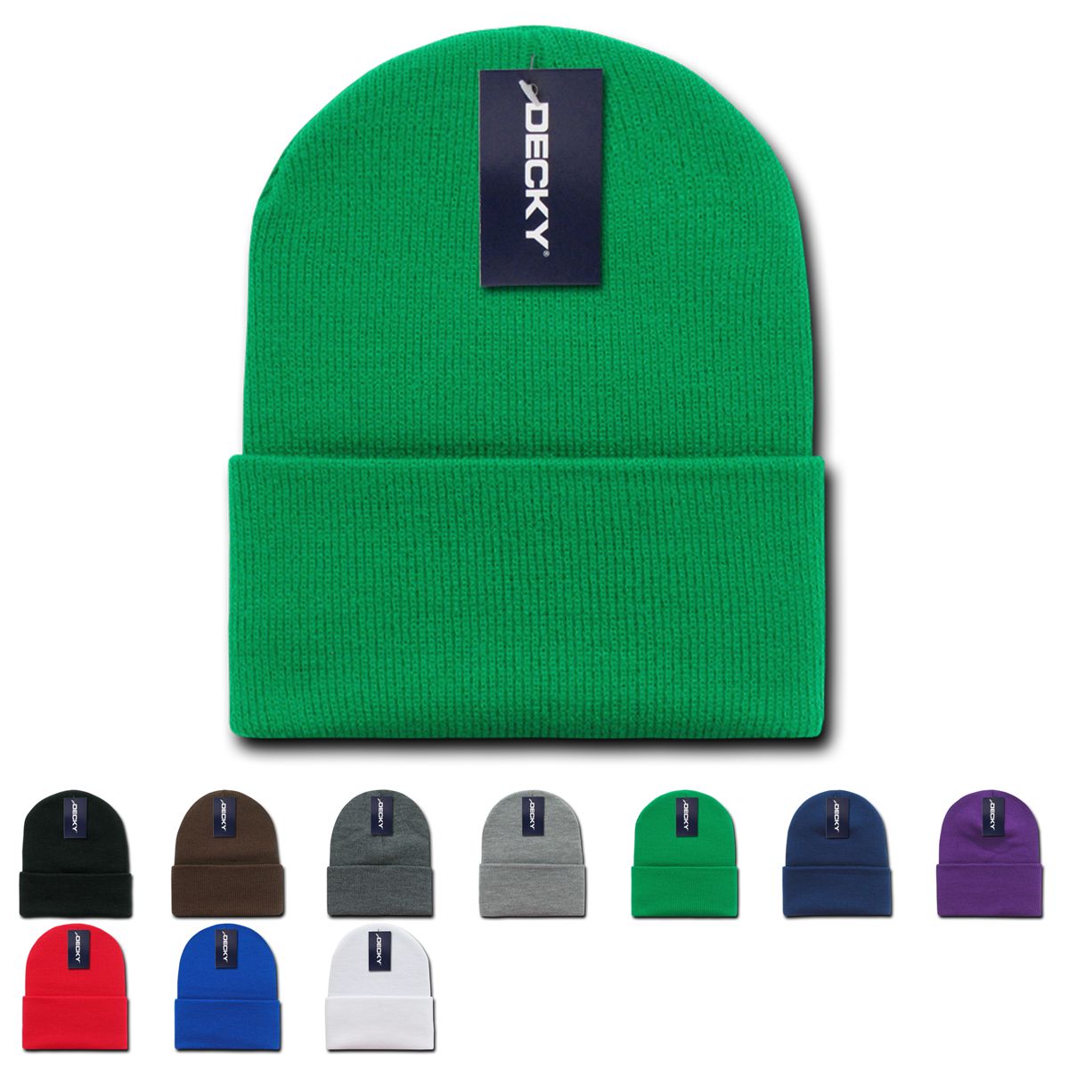 Decky 613 Acrylic Long Beanie Knit Cap - Blank