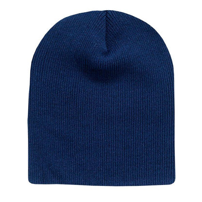 Decky 614 Acrylic Short Beanie Knit Cap - Blank