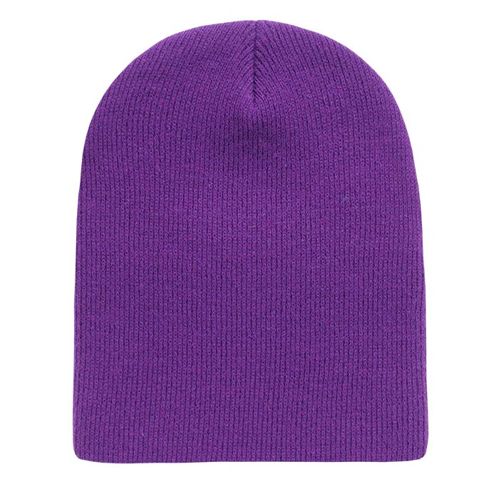 Decky 614 Acrylic Short Beanie Knit Cap - Blank