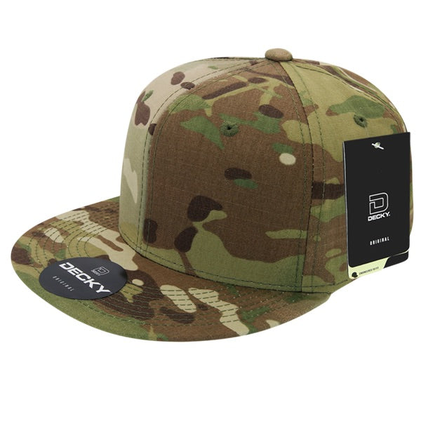 Decky 6302 MultiCam Snapback Hat Camo Flat Bill Cap