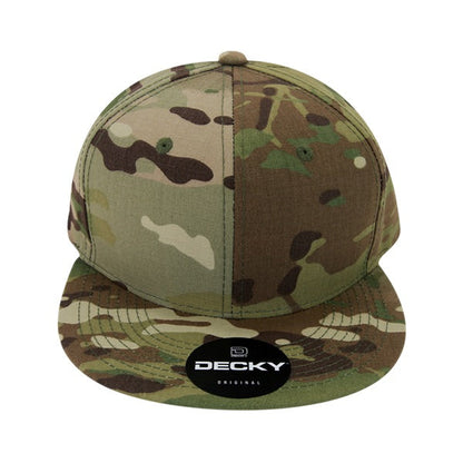 Decky 6302 MultiCam Snapback Hat Camo Flat Bill Cap