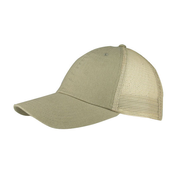Mega Cap 6808 Washed Cotton Twill Mesh Cap