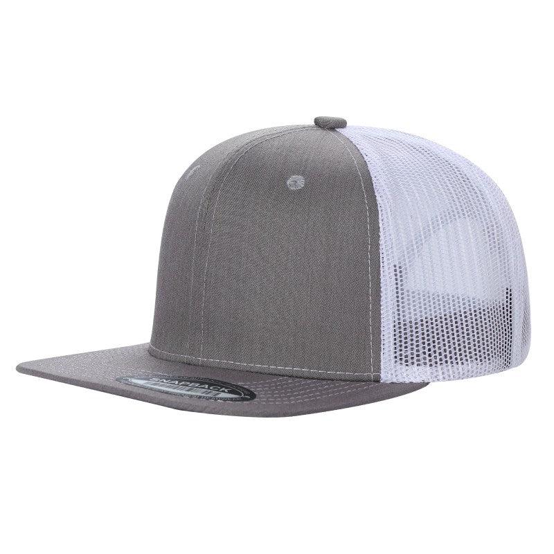 Unbranded 6 Panel Flat Bill Trucker Hat Snapback
