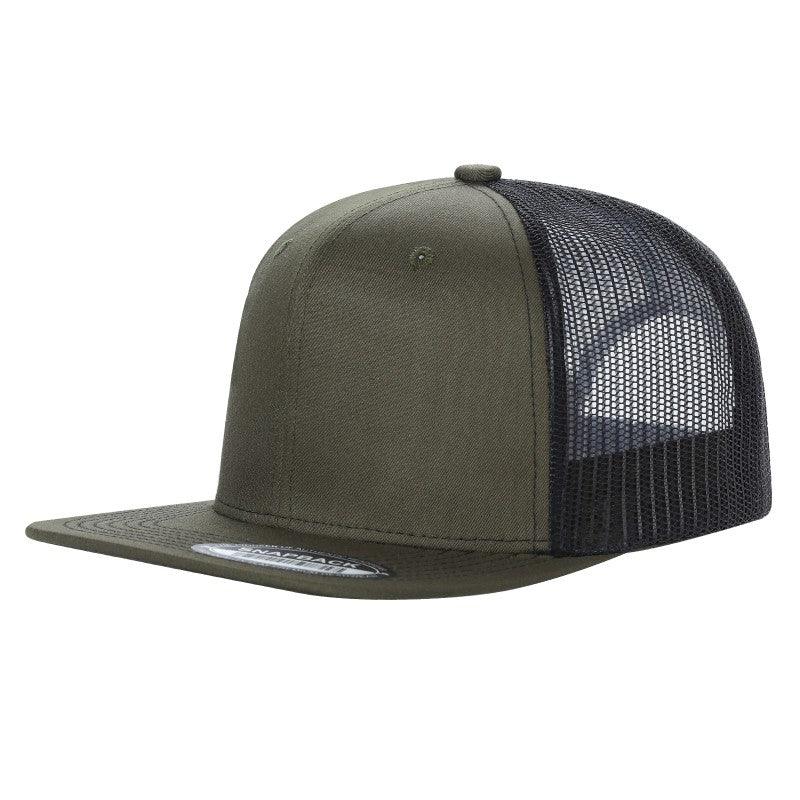 Unbranded 6 Panel Flat Bill Trucker Hat Snapback