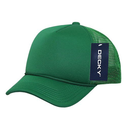 Wholesale Bulk Blank Kids' Youth Trucker Foam Mesh Hats - Decky 7010 - Dark Green