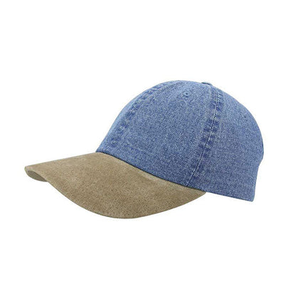 Mega Cap 7611 Washed Denim Cap W/Suede Bill