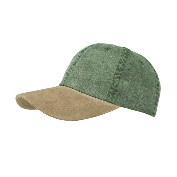 Mega Cap 7611B Washed Pigment Dyed Twill Cap W/Suede Bill