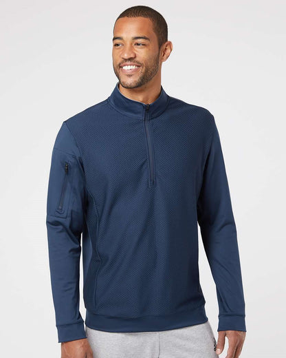 Adidas A295 Men's Textured Quarter-Zip Pullover