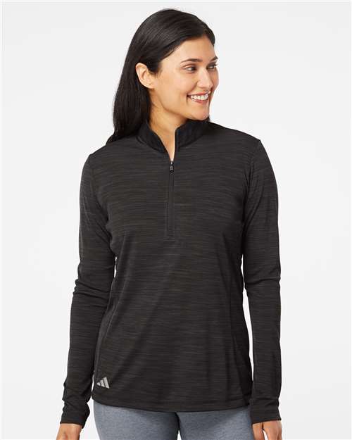 Adidas A476 Women's Lightweight Mélange Quarter-Zip Pullover