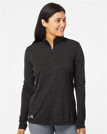 Adidas A476 Women's Lightweight Mélange Quarter-Zip Pullover