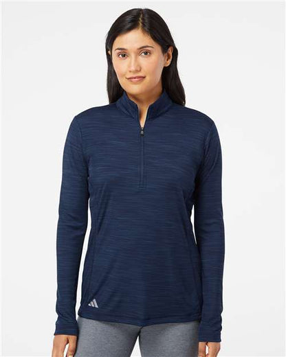 Adidas A476 Women's Lightweight Mélange Quarter-Zip Pullover