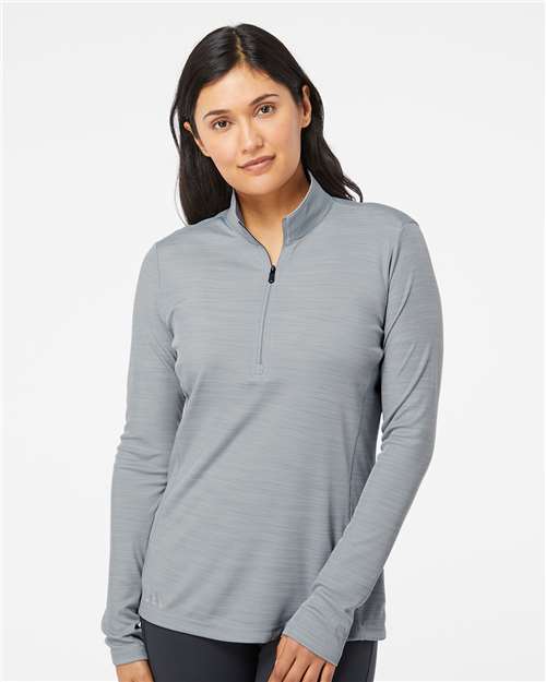 Adidas A476 Women's Lightweight Mélange Quarter-Zip Pullover