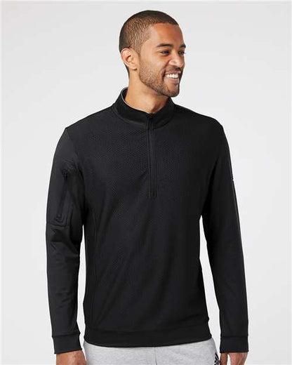 Adidas A295 Men's Textured Quarter-Zip Pullover
