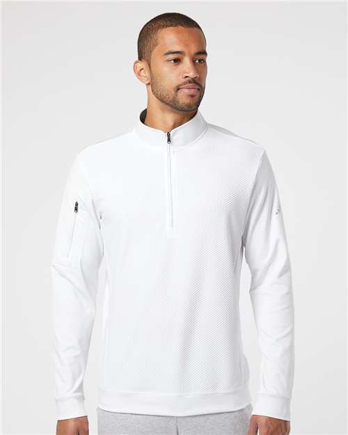 Adidas A295 Men's Textured Quarter-Zip Pullover