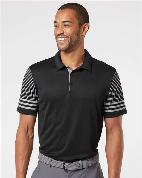 Adidas A490 Men's Striped Sleeve Polo