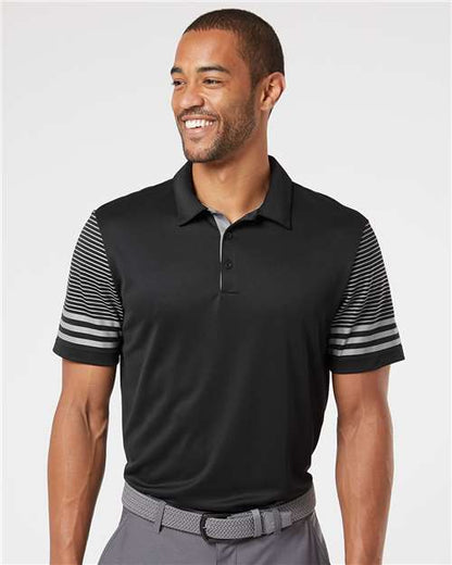 Adidas A490 Men's Striped Sleeve Polo