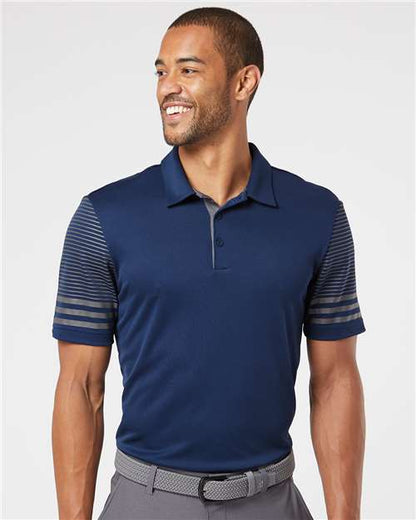 Adidas A490 Men's Striped Sleeve Polo