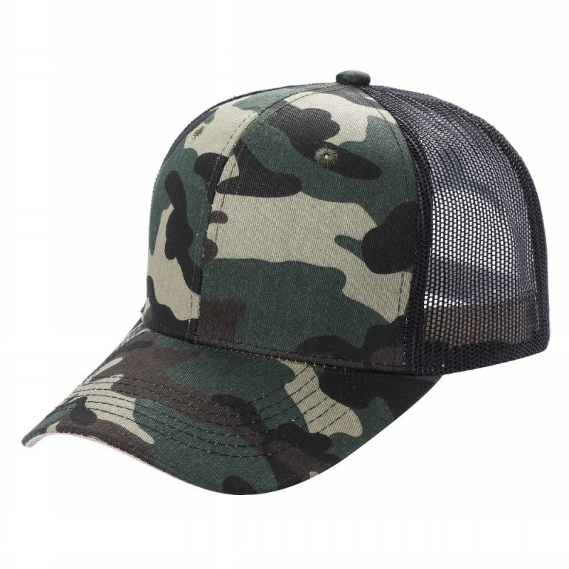 Unbranded 6-Panel Curve Trucker Hat, Blank Mesh Back Cap