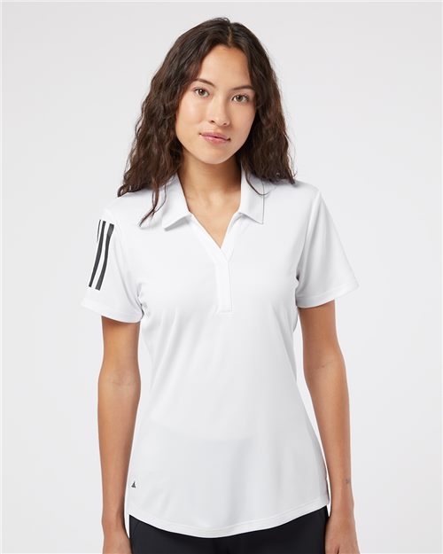 Adidas A481 Women's Floating 3-Stripes Polo - Star Hats & Embroidery