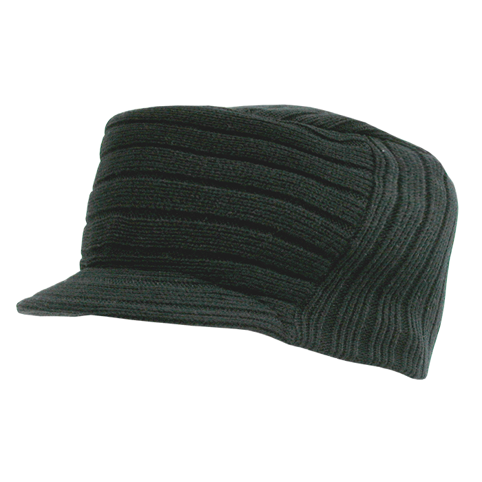 Decky 963 - Flat Top Hybricap, Knit Beanie Cap