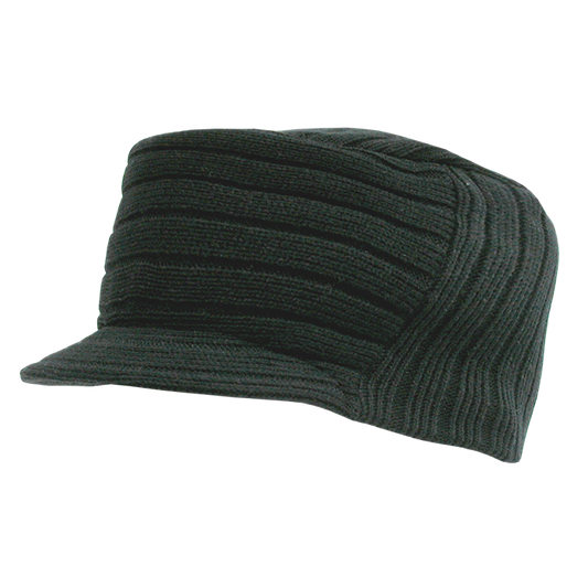 Decky 963 - Flat Top Hybricap, Knit Beanie Cap