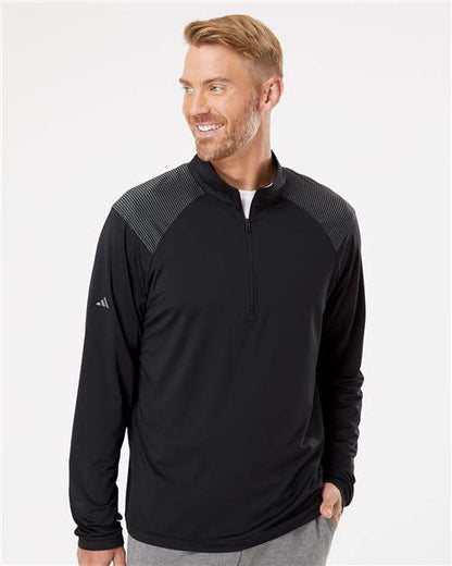 Adidas A520 Men's Ultimate365 Lightweight Shoulder Stripe Quarter-Zip Pullover